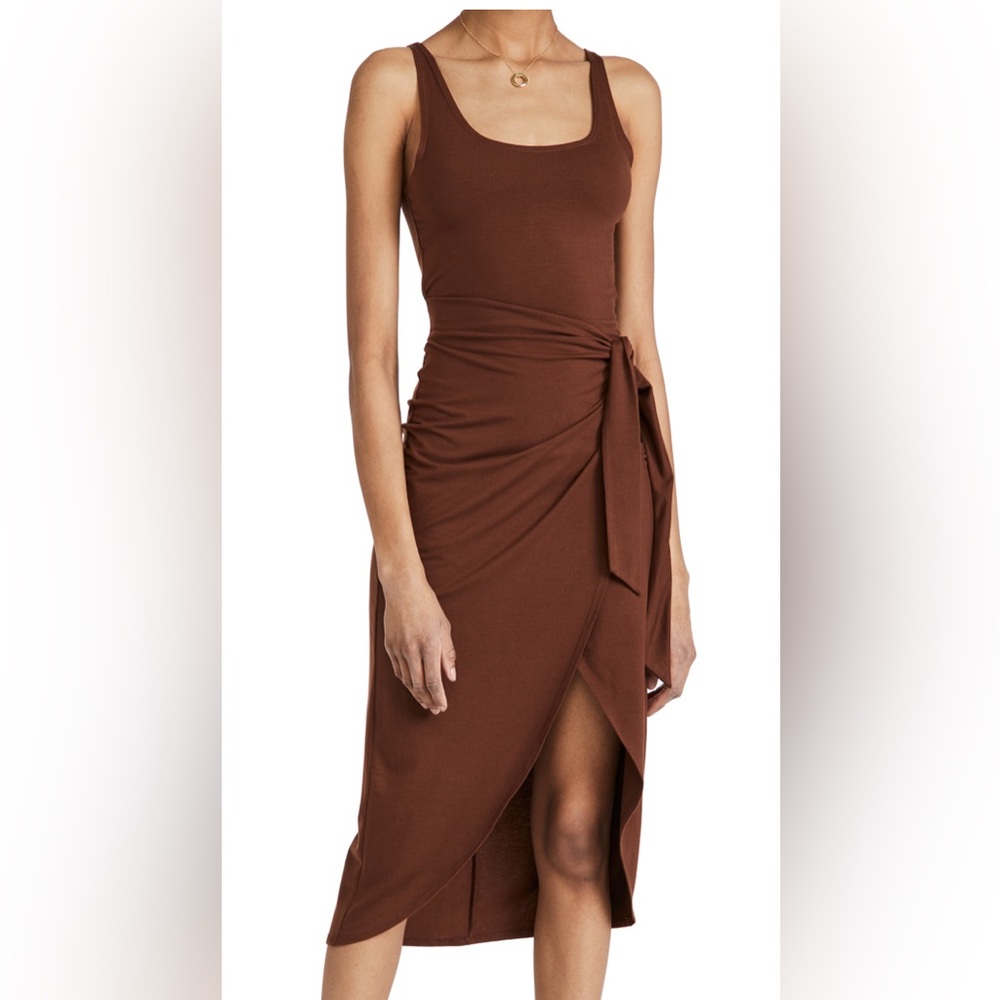 Reformation Brown Midi Dress